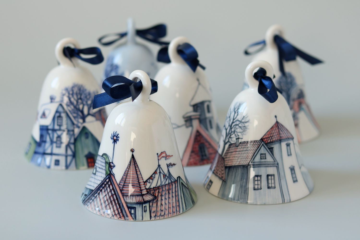 Clopoței ceramici pictați - Cadou de Crăciun - Ceramic Sparrow (1)