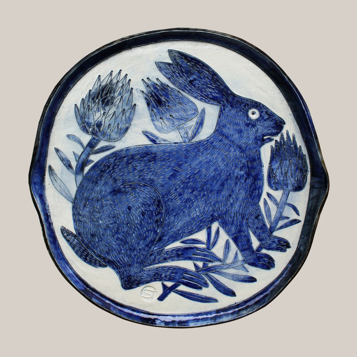 Platou de porțelan cu iepure Decartis ceramics