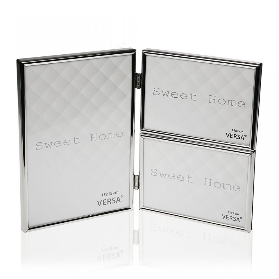 Rama foto argintie din otel 18,5x26,4 cm pentru 3 fotografii Sweet Home Versa Home