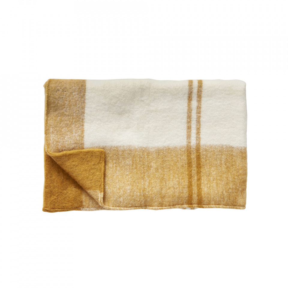 pled-din-fibre-acrilice-140x200-cm-judith-mustard-off-white-hubsch- the home