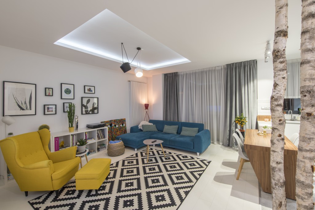idei amenajare apartament cu 2 camere semidecomandat