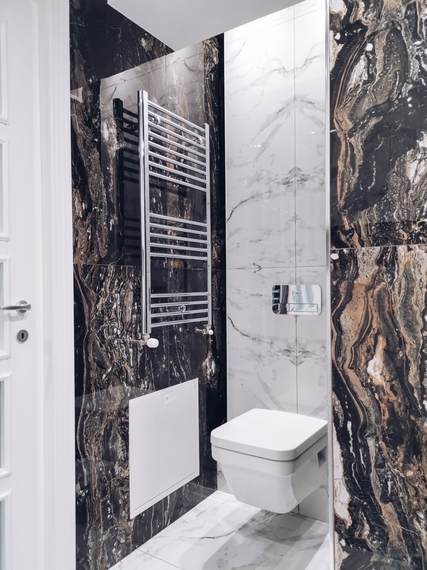 Amenajare baie cu marmură și duș walk-in Iași - PureAmbianceDesign (2)