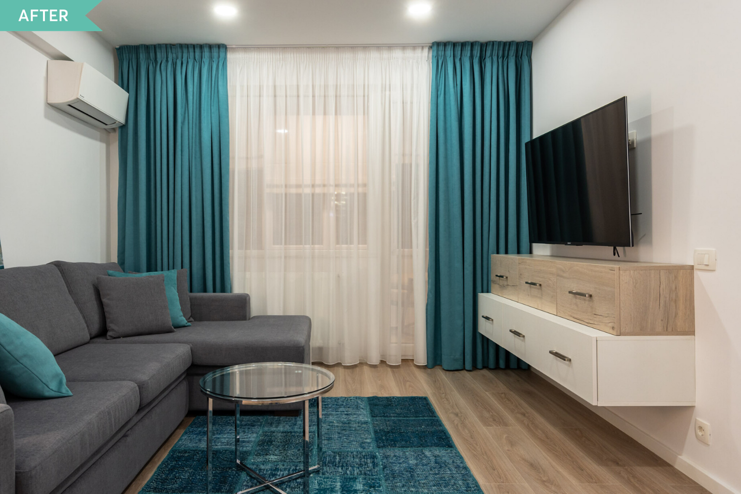 Renovare living apartament vechi - dupa - arh. Cristiana Zgripcea