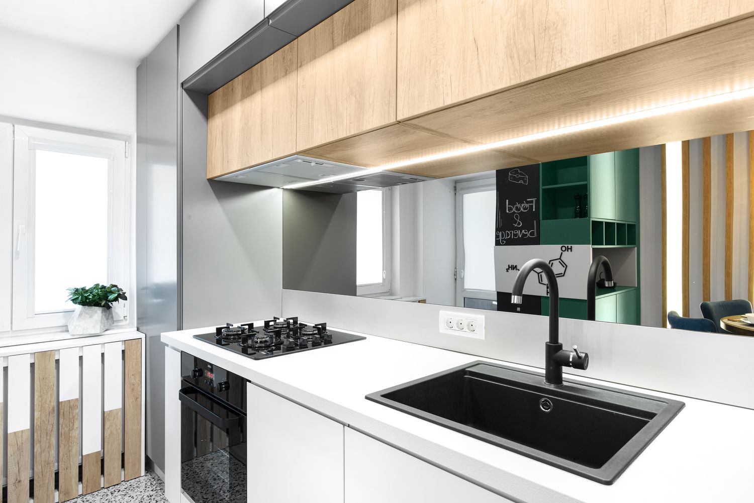 apartament de burlac bucatarie