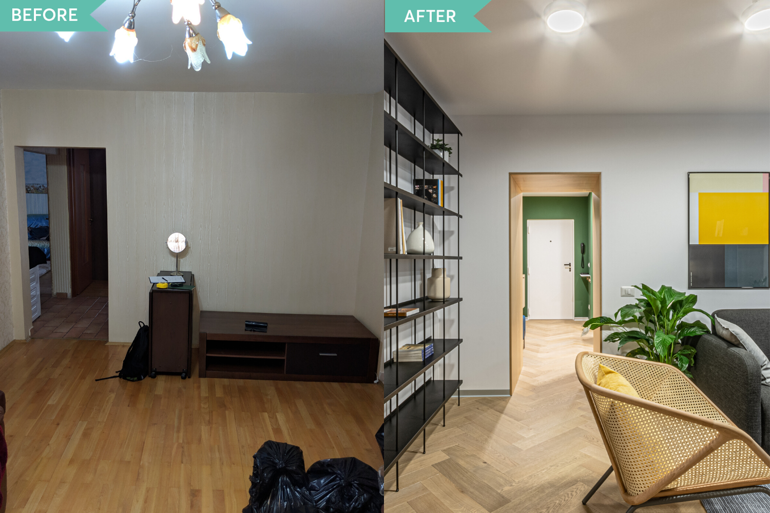 Before and after - amenajare hol si living in stil contemporan - Craftr (2)