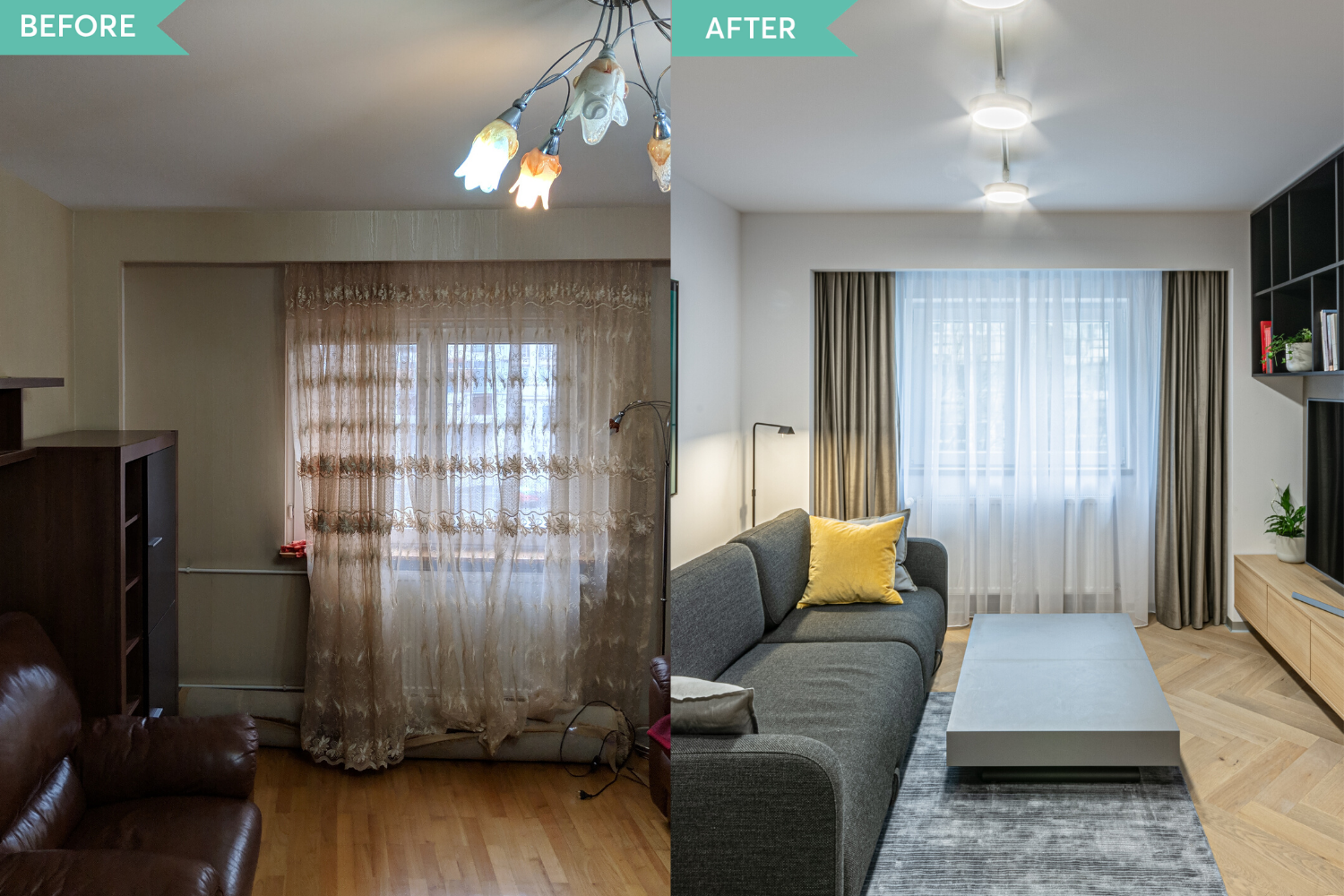 Before and after - amenajare living in stil contemporan - Craftr (2)