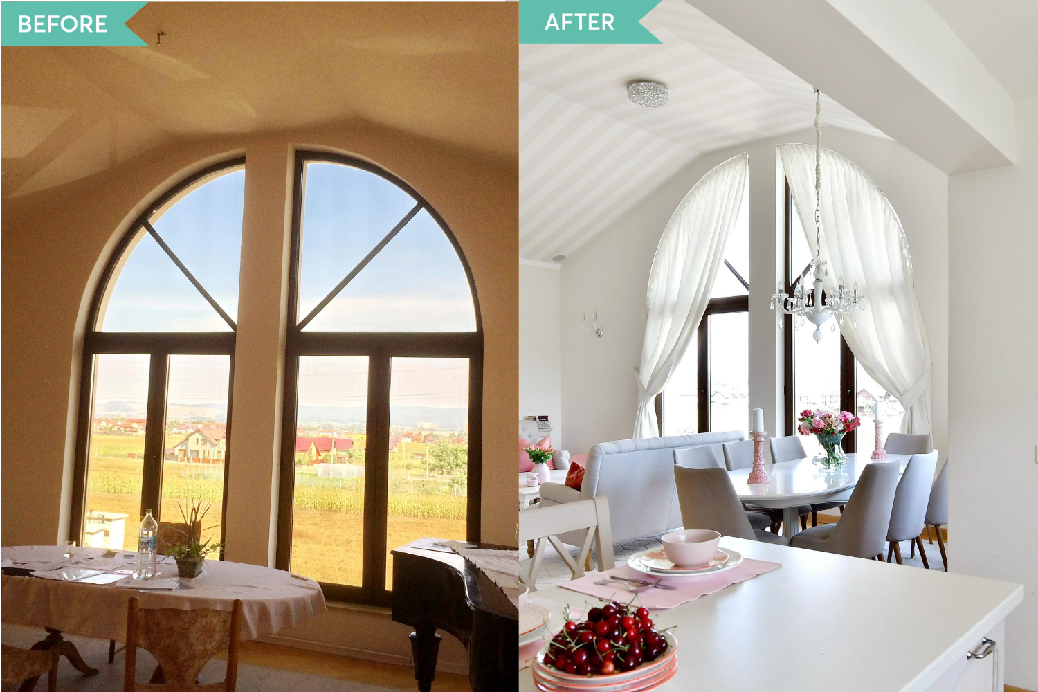 Before and after - renovare living clasic casa Targu Mures - Simona Ungurean (2)