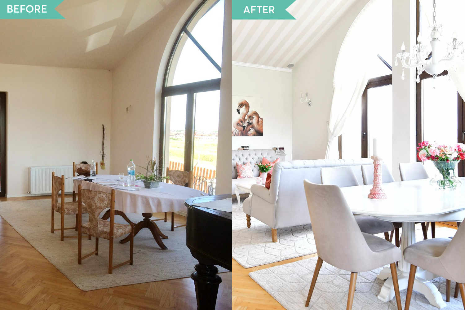 Before and after - renovare living clasic casa Targu Mures - Simona Ungurean (4)