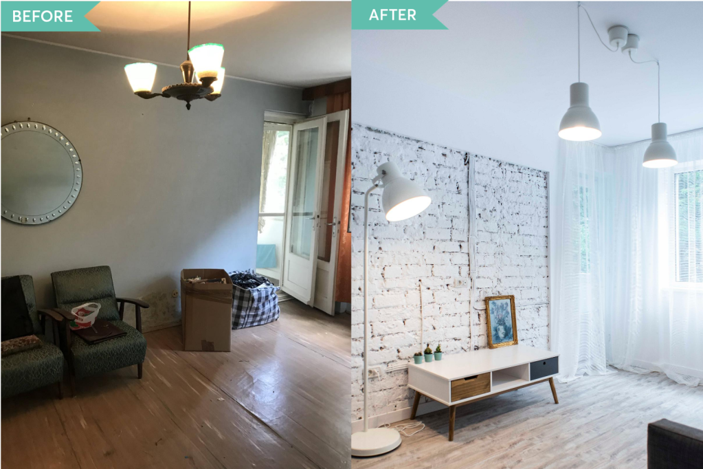 Before and After living apartament Militari - Diez Office (1)