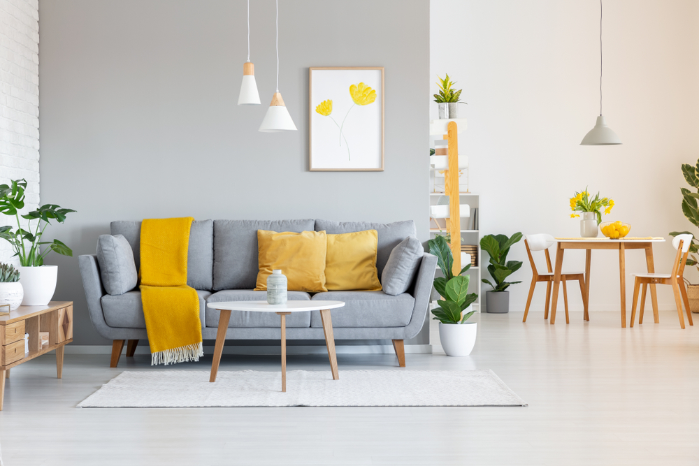 mobilier galben/gri