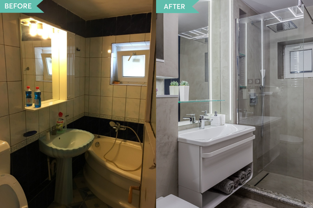 Renovare apartament Vitan arh. Alexandru Bucur Interiology - baie microciment (1)