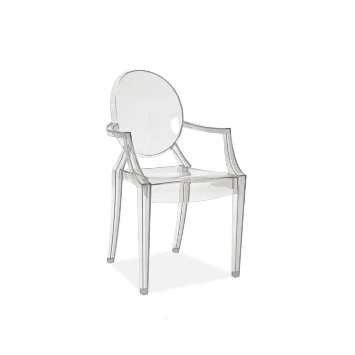scaun din plastic transparent