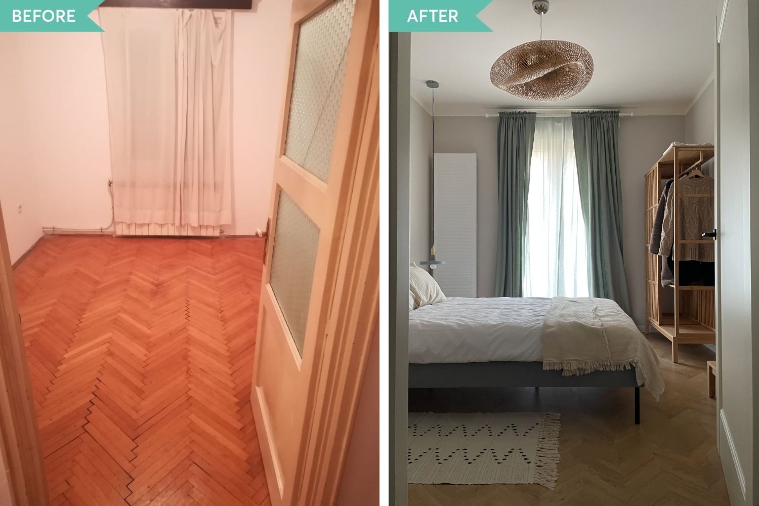 before after amenajare dormitor apartament mic adela chivarean