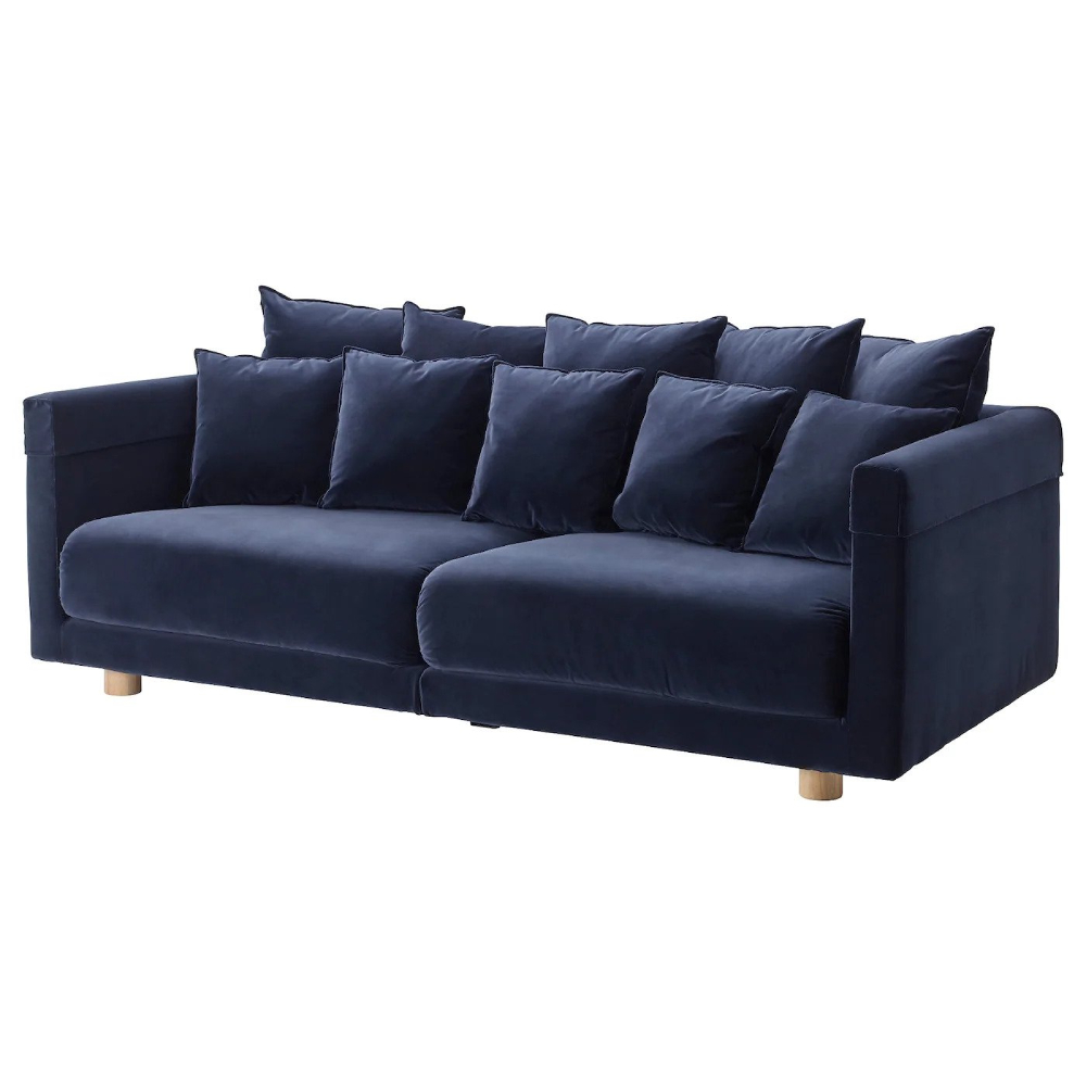 canapea catifea albastra ikea