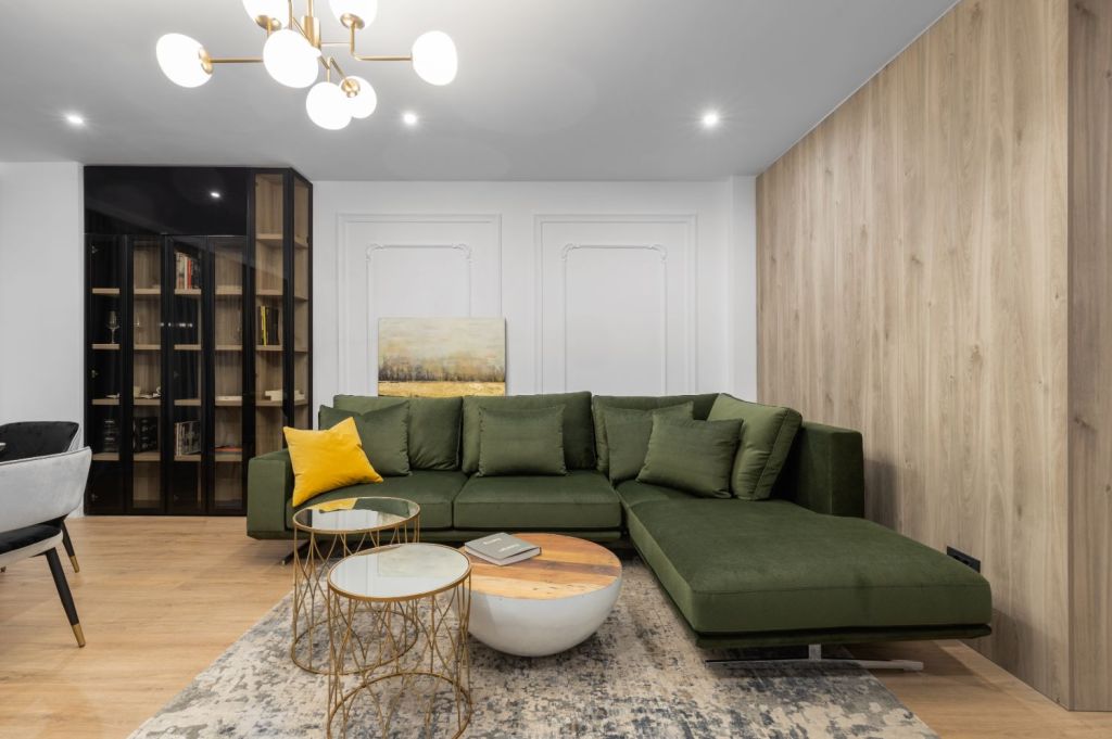 Living stil fusion canapea verde - design interior Pure Mess Design (3)