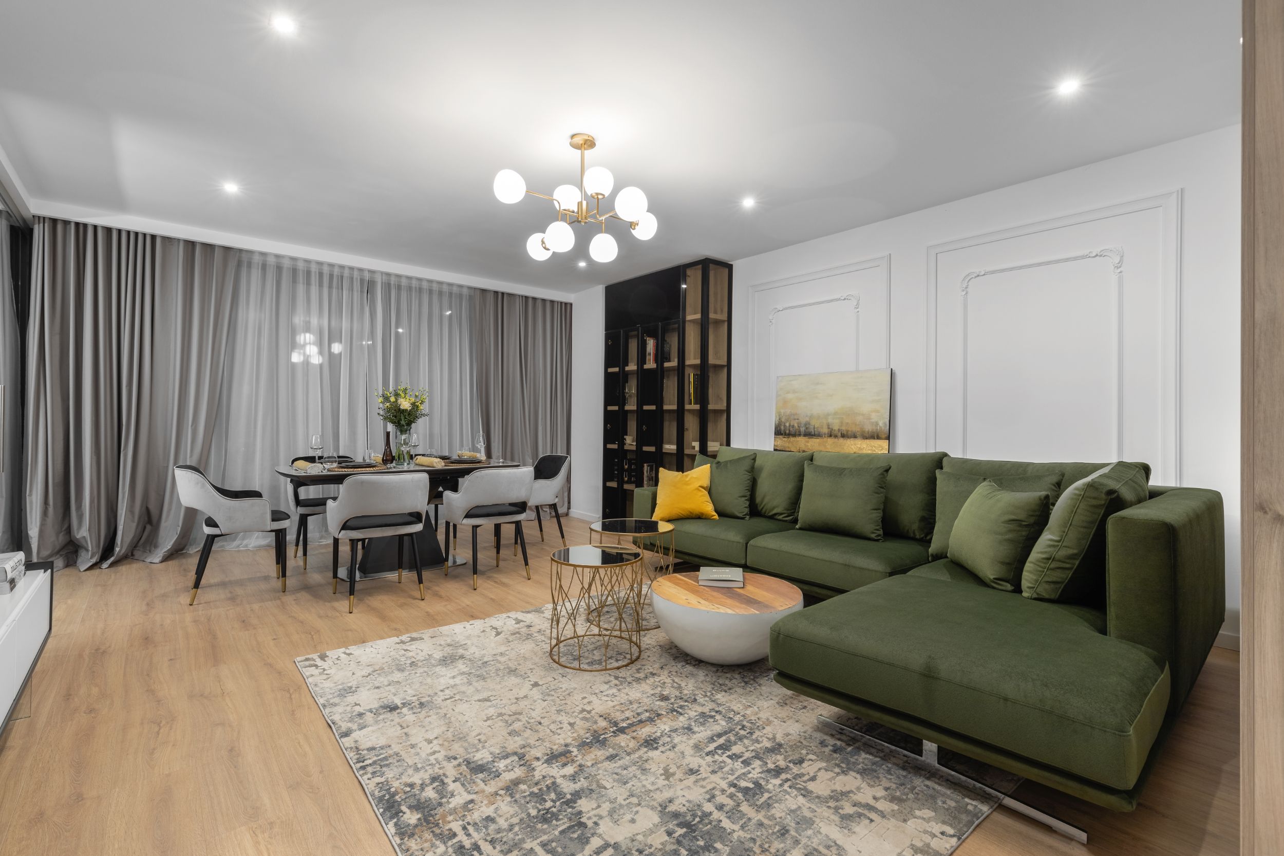 Living stil fusion canapea verde - design interior Pure Mess Design