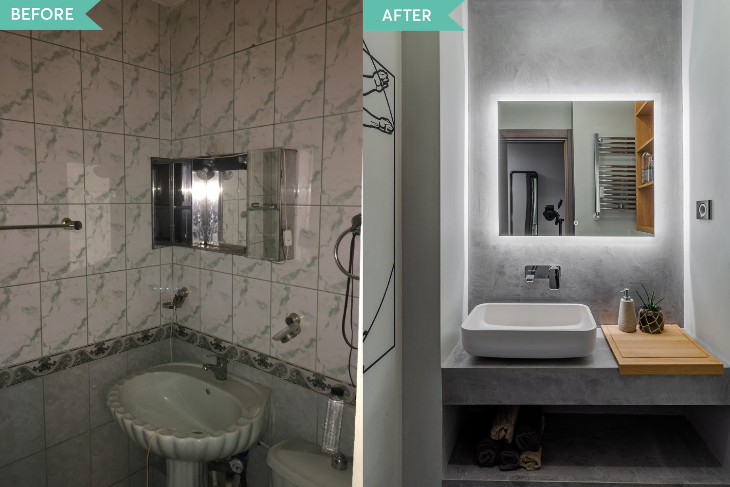 Renovare apartament Vitan arh. Alexandru Bucur Interiology - baie microciment (4)