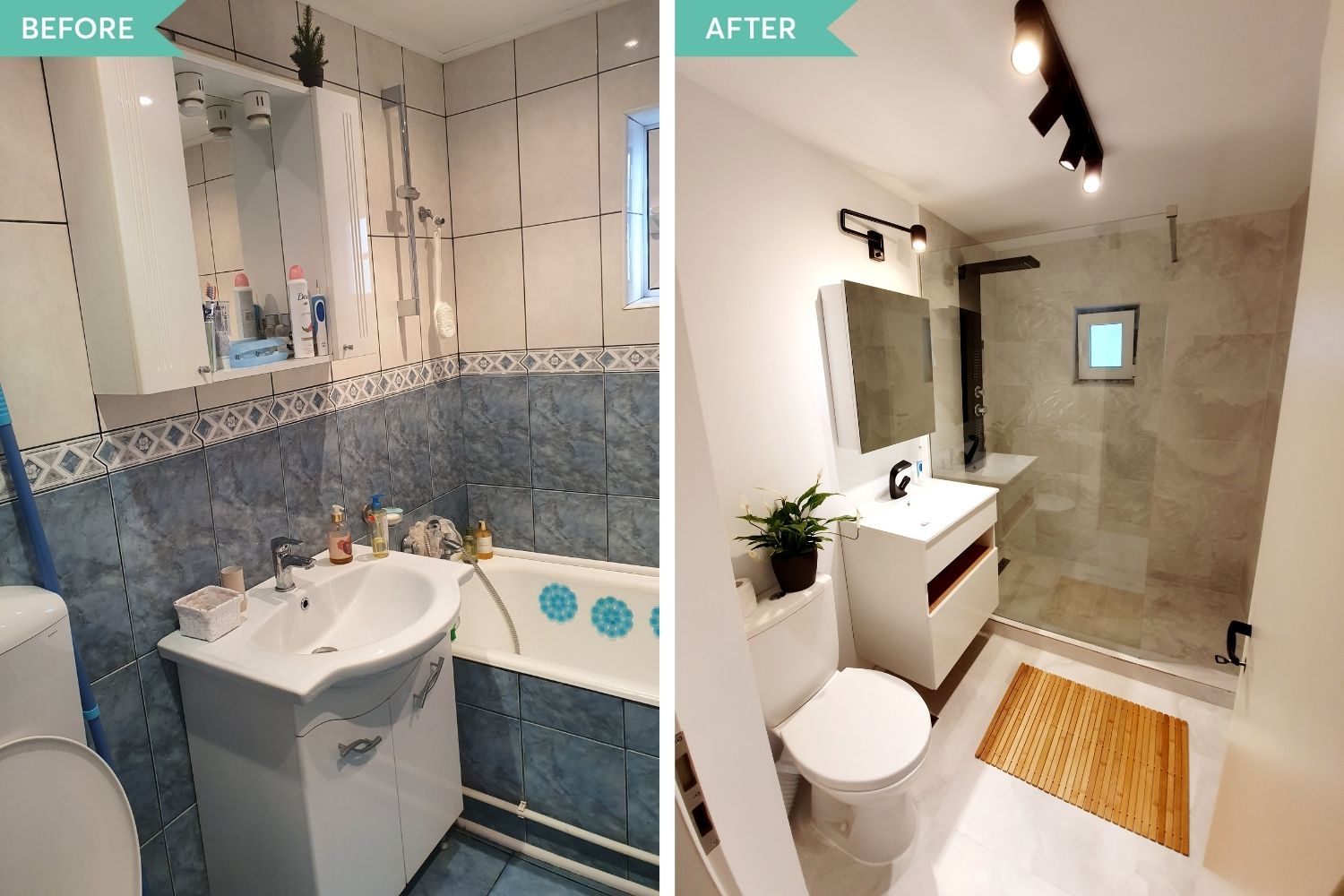 before after renovare baie apartament tulcea