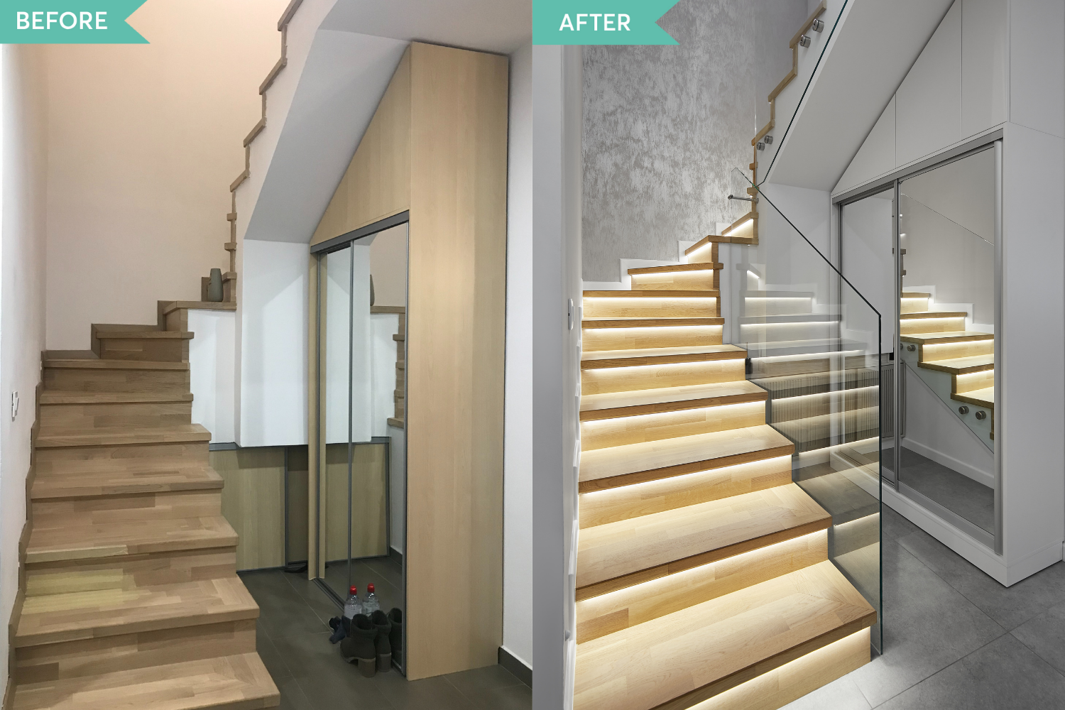 Before and after - renovare casa scarii vila Pipera - arh. Cristina Micu