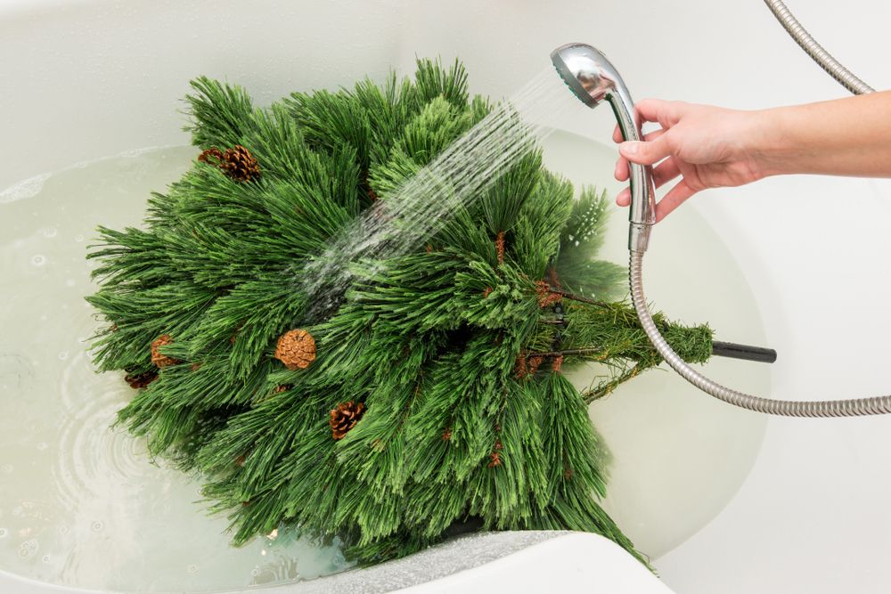 cum să cureți bradul artificial duș