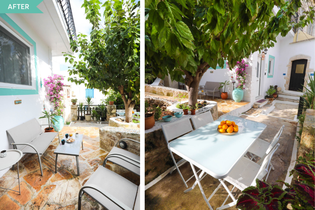 Ravi Studios Creta - before and after - curte plante