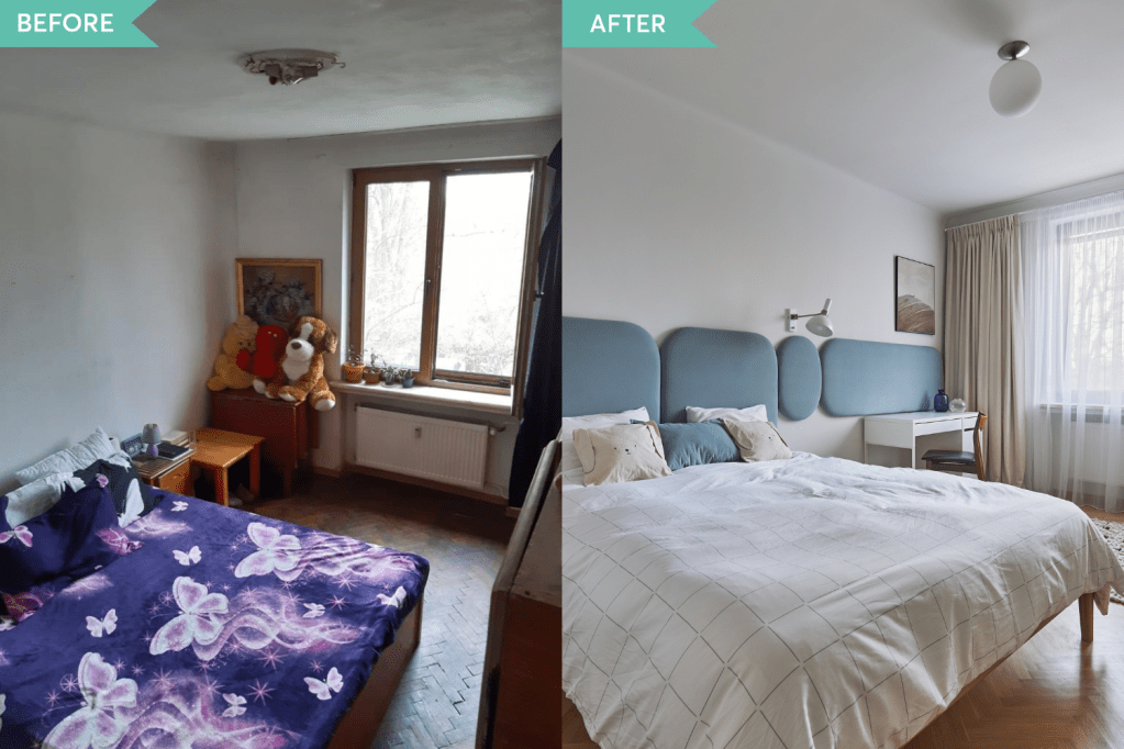 Before and after - Renovare dormitor Cotroceni - arh. Andra Bica - Kanso (1)