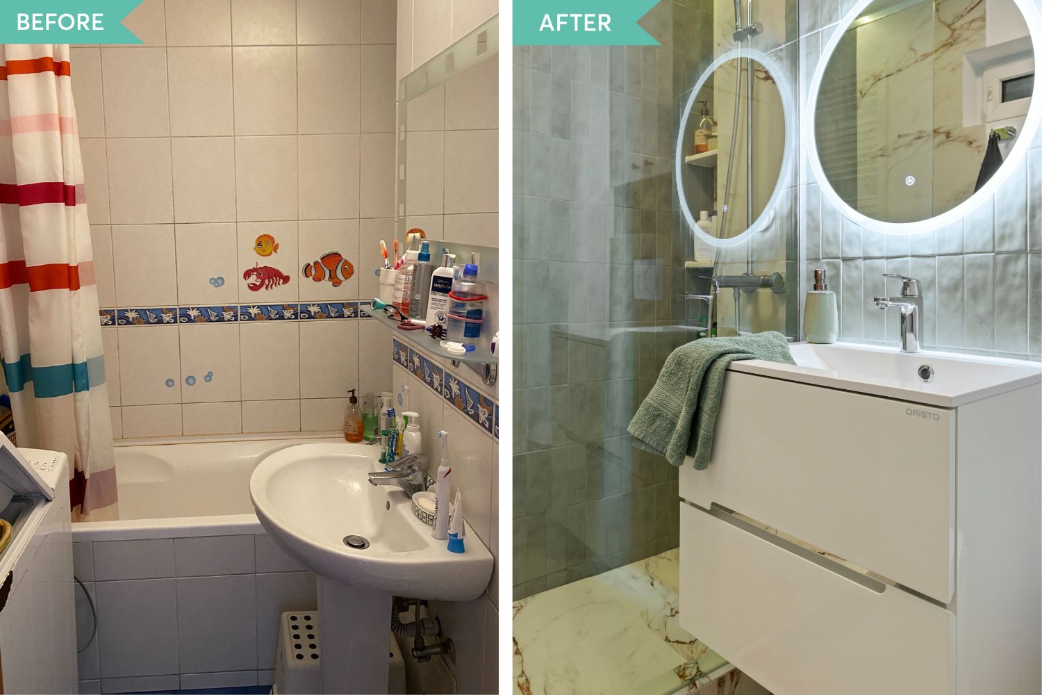 amenajare before and after baie