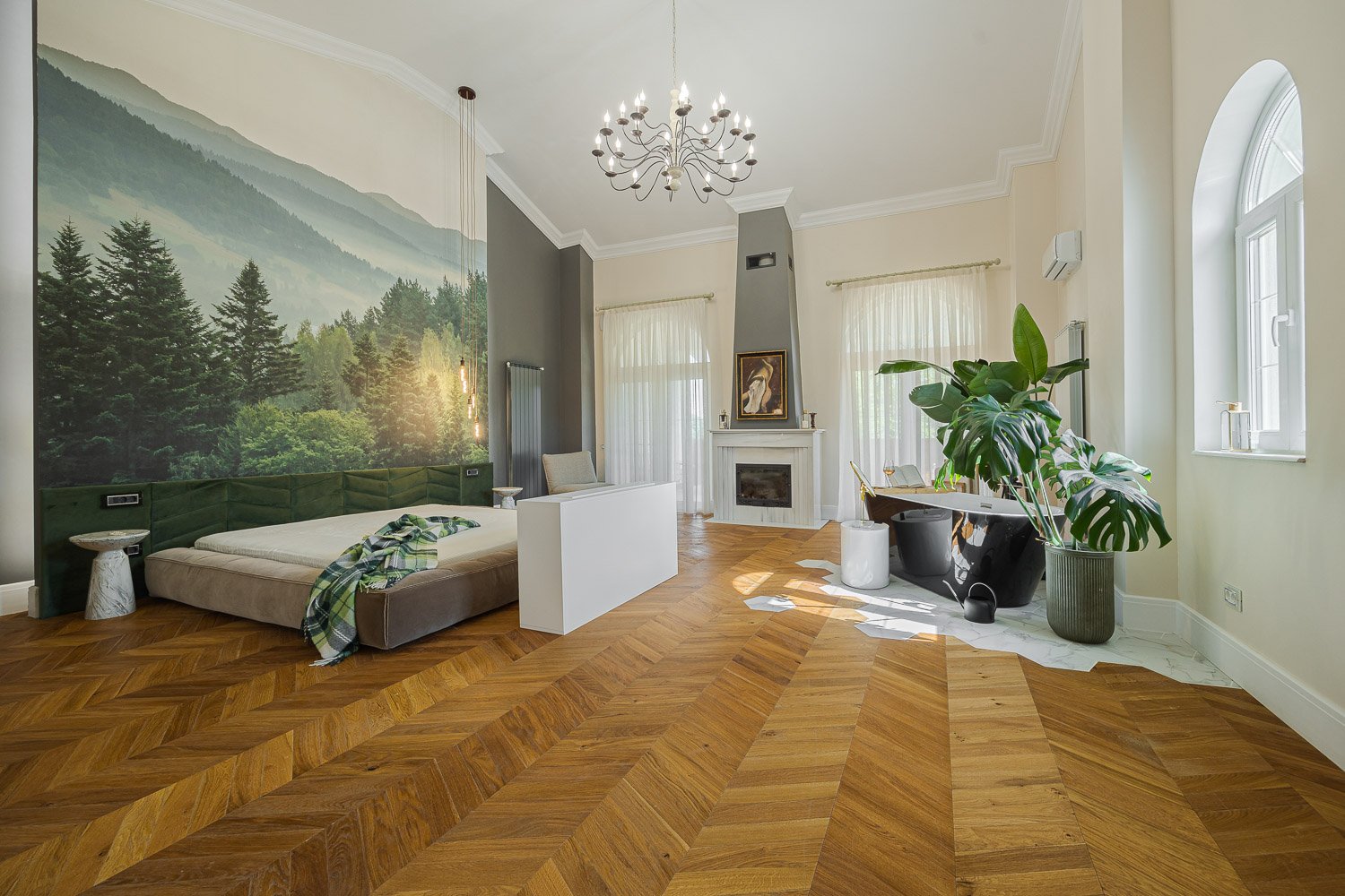 Amenajare mansarda Chevron semineu vila Bucuresti - Spatiograf 1