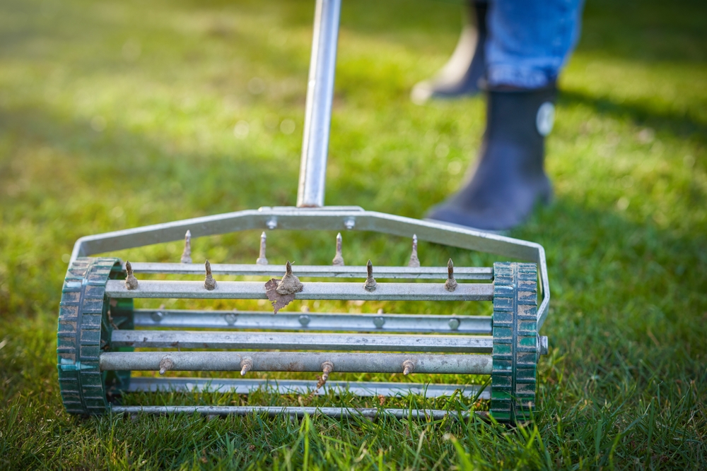 aerator gazon toamna